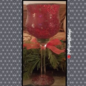 Large Red Designer Speckled Candleholder